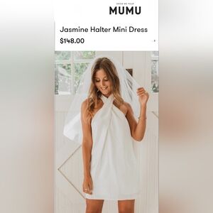 Show Me Your Mumu Jasmine Halter Mini Dress Medium New Wedding Rehearsal